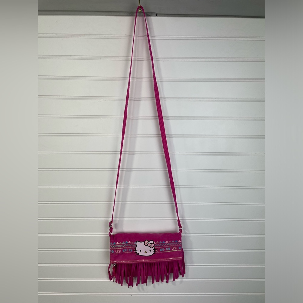 Hello Kitty Sanrio Pink Glitter Fringe Crossbody Bag/Purse EUC - Picture 6 of 13